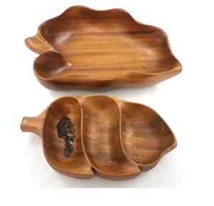 Bol en bois décoratif Restaurant utiliser assiette à manger ensemble présentoir de nourriture forme de mangue bol fait main Offre Spéciale - Product Image 3