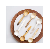 Cuillère à thé en corne de buffle personnalisée, artisanat de haute qualité, ensemble de cuillères à thé, café et vin à prix bas