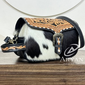 กระเป๋าเครื่องสำอางคาดลำตัวหนังวัวสำหรับผู้หญิงกระเป๋าเครื่องสำอางสำหรับเดินทางแฟชั่นสำหรับ2025 - Product Image 1