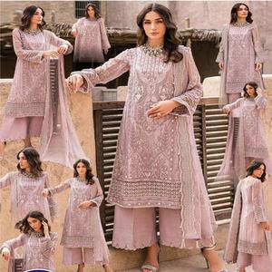 Trajes de 3 piezas de césped pakistaní de marca original con cuello bordado ropa de fiesta colección de césped ropa musulmana - Product Image 1