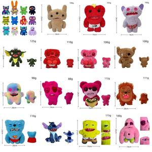 En gros, Pendentif bébé monstre moche et drôle avec crocs effrayants et dents volumineuses, Porte-clés peluche doux pour sac, Cadeau de collection - Product Image 1