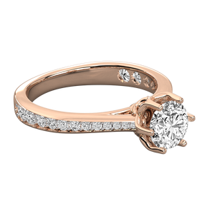 14K Gold Solitaire Ring for Ladies with Lab Grown Diamond - Product Image 2
