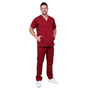 Uniforme de exfoliación activa de dos piezas, tela de lona elástica transpirable, diseño moderno ajustado para enfermeras de clínica de Hospital - Product Image 1