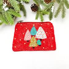HO HO Printed Christmas Seed Beads Coin Pouch & <b>Purses</b> Custom Design Seed Beads Christmas Holiday-themed Coin Pouch & <b>Purse</b> - Product Image 4