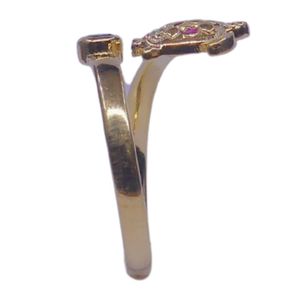 Anillo de Compromiso de Plata de Ley 925 Chapado en Oro con Esmeralda y Diamantes para Mujer - Product Image 5