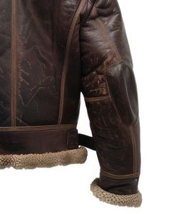 Best-seller Blouson bombardier d'hiver en cuir de mouton premium pour hommes avec logo personnalisé style High Street nouvel enduit traité - Product Image 6