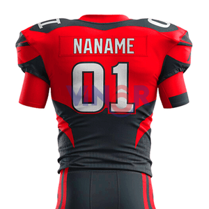 Nouvel arrivage d'uniformes de football américain pour hommes Vente en gros bon marché Logo brodé personnalisé Technique imprimée à manches courtes - Product Image 6