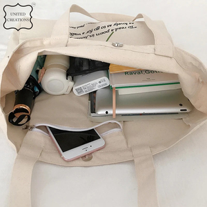 Vente en gros de sac fourre-tout en toile de coton de haute qualité Grand sac à provisions recyclable imprimé de fleurs avec logo imprimé personnalisé - Product Image 6