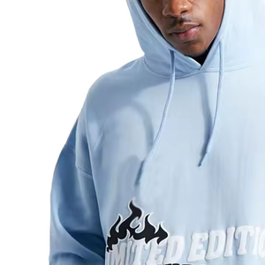 100% Cotton Blended Fleece Heavyweight <b>3D</b> Puff Printing Quick Dry Breathable Winter Unisex Distress Basics Acid Wash <b>Hoodie</b> - Product Image 2