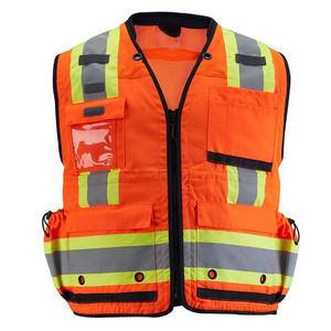 เสื้อกั๊กนิรภัยผู้ชายแบบหลายกระเป๋า ผ้าโพลีเอสเตอร์ สะท้อนแสง มองเห็นได้ชัดเจน สำหรับงานรักษาความปลอดภัย กันน้ำ - Product Image 1