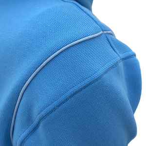 Sudadera con capucha personalizada con rayas reflectantes para hombre, sudadera de algodón 100% con bordado, logotipo de goma elevado, sudaderas con capucha lisas informales para hombre - Product Image 5