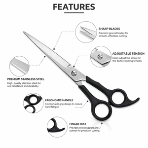 Tijeras Multiusos de Acero Inoxidable con Punta Afilada para Oficina, Hogar, Manualidades, Corte de Tela y Papel, Mango Ergonómico y Duradero - Product Image 2