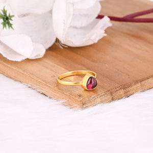 แหวนเงินแท้ทัวร์มาลีนธรรมชาติทำด้วยมือรูปหัวใจสีเหลืองทอง925แหวนดีเครื่องประดับขายส่งของขวัญสำหรับเพื่อนเจ้าสาว - Product Image 2