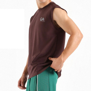 Nouveau design de vêtements de sport coupe régulière sans manches débardeur de gymnastique pour hommes/vêtements d'été meilleur prix séchage rapide débardeur pour hommes - Product Image 2