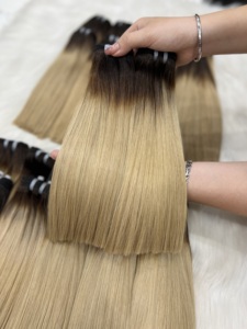 Venta al por mayor Extensiones de cabello humano virgen vietnamita Tejido recto estirado doble para mechones de cabello de materia prima de color degradado - Product Image 6