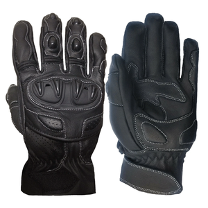 Motorbike Leather Gloves Perforated Knuckle Protect Bike Riding Summer New Motorcycle Auto Racing Wear Black Unisex Gloves - Product Image 1