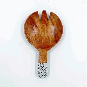 Juego de Servidores de Ensalada con Mango Largo, Recubiertos de Resina Ecológica, para Mezclar, Personalizables, Aptos para Lavavajillas, Utensilios de Cocina Hechos en India - Product Image 3