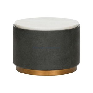 Table basse en aluminium en métal poli d'or de conception de feuille avec le dessus en verre - Product Image 4