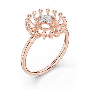 Bague pour femme en diamant de laboratoire 0,08 CT, design soleil, clarté VVS-VS EF, or 18 carats, 14 carats, 10 carats et argent 925, moissanite et diamant de laboratoire - Product Image 4