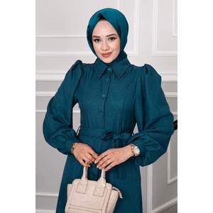 Robe Hijab avec perles Petrol - Product Image 1