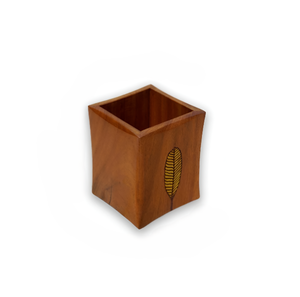 Decorative Leaf Design Wooden Cutlery Holder Best Wood Spoon and Fork Box Kitchen & Tabletop - Product Image 3