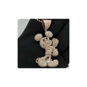 La mayoría de las ventas de oro rosa de 14kt VS Si Diamond Pendant Lab-CVD Made HipHop Style From India - Product Image 1