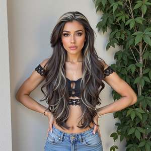 "Luxury Chocolate <b>Brown</b> Body Wave Lace Front <b>Wig</b> with Transparent Lace Cap" - Product Image 1