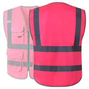 Chaleco de trabajo cálido de invierno de alta visibilidad, chaleco de seguridad sin mangas sólido informal de gran tamaño personalizable, chaleco reflectante de poliéster duradero - Product Image 2