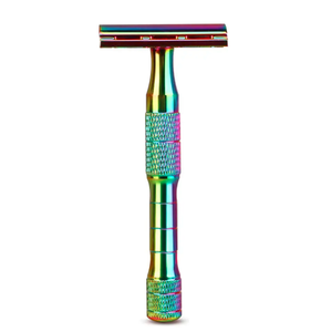 Outils de toilettage pour hommes Rasoir de sécurité réutilisable à double tranchant Rasoir de barbier de couleur bleue avec double lame tranchante par ANAAIF - Product Image 1
