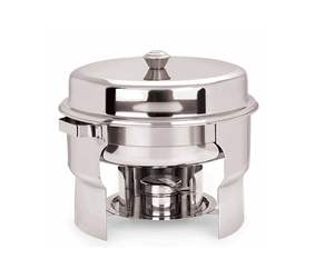 Disposable Round Stainless Steel 5 Ltr <b>Chafing</b> <b>Dish</b> with Lid and <b>Fuel</b> Burner Buffet Food Warmer Serving Set - Product Image 2