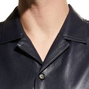 OEM Chemises en cuir décontractées avec fermeture à bouton personnalisées pour hommes avec conception de logo personnalisé bon prix de vente - Product Image 6