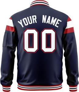 Veste universitaire personnalisée en tissu satiné style bombardier avec fermeture à glissière, nom et numéro personnalisés, logo, veste pour hommes en livraison directe - Product Image 2