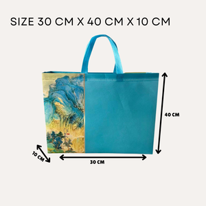 ถุงช้อปปิ้งผ้านอนวูฟเวนเป็นมิตรกับสิ่งแวดล้อมพร้อมลวดลายดอกไม้นำกลับมาใช้ใหม่ได้และมีสไตล์สปันบอนด์ - Product Image 2