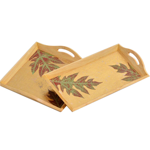 Équipement de restauration de qualité supérieure servant de délicieux plats et desserts plateau de service en bois avec plateau de finition en incrustation d'os - Product Image 2