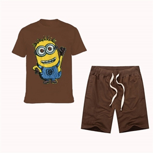 Conjunto de dos piezas de ropa deportiva informal para hombre 2025, camiseta abstracta de manga corta con patrón sólido y pantalones cortos, camisetas ecológicas de talla grande - Product Image 6
