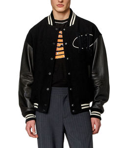 Chaquetas de Béisbol Personalizadas con Logotipo 2026, Chaquetas Universitarias de Cuero con Bordado de Lana, Chaqueta Universitaria Vintage con Mangas de Cuero para Hombre - Product Image 4