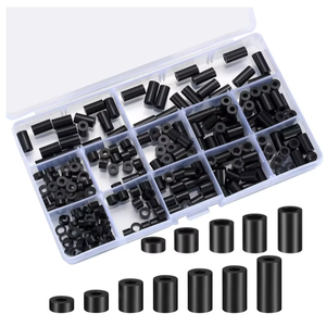 Arruelas redondas pretas ID 3mm OD 7mm Comprimento 3-30mm Variedade Kit Não Rosca Adequado para M6.5 Parafusos Nylon Espaçadores Bracket - Product Image 2