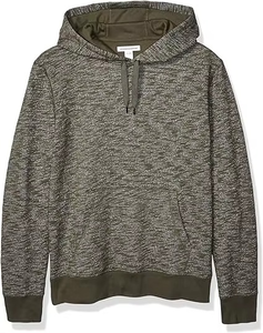 เสื้อสวมหัวมีฮู้ดแบบสวมหัวมีฮู้ดผ้าฟลีซเนื้อนุ่มมีกระเป๋าจิงโจ้สีดำมะกอก - Product Image 1