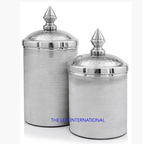 Recipiente Redondo de Metal Blanco para Almacenamiento, Excelente Calidad, Utensilios de Cocina, Recipiente Decorativo con Tapa - Product Image 4