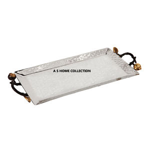 Ginkgo Leaf Design Nouveauté Plateau décoratif en aluminium avec plateau plaqué or Décoration intérieure et hôtels - Product Image 4