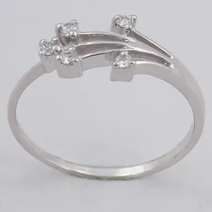 "Romantic Geometric <b>Emerald</b> Cut 925 <b>Silver</b> Rhodium Plated Women's Promise <b>Ring</b>" - Product Image 2