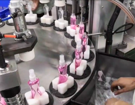 Machine de remplissage de bouteilles de parfum de pot cosmétique de haute précision à piston pneumatique semi-automatique 220V matériau d'emballage en bois - Product Image 2