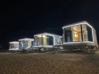 Maison préfabriquée modulaire en conteneur avec structure en aluminium et en acier, design moderne pour usage hôtelier