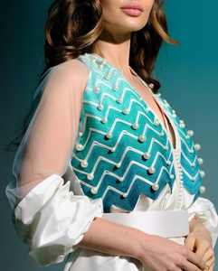 ผ้าโพลีเอสเตอร์ระบายอากาศได้ดีประดับมุกขนาดใหญ่แบบดั้งเดิมทำด้วยมือสไตล์เรียบง่ายแบบชาวโมร็อกโก - Product Image 1