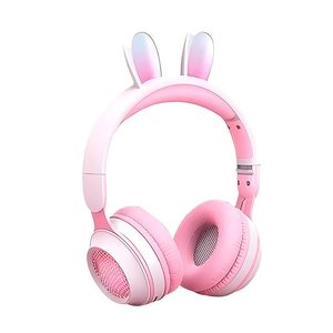 Audífonos Myrva con Diseño de Conejo, Blancos y Rosas, Inalámbricos Bluetooth para Niños, con Acolchado Suave y Control de Volumen - Product Image 1