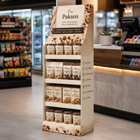 Étagère de présentation en papier pour biscuits sans sucre Keto, aliments sains, présentoir promotionnel en carton ondulé