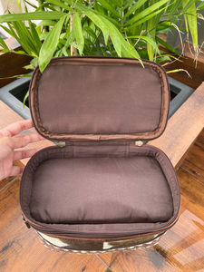 Le plus récent 2024 sac cosmétique de voyage floral usiné à la main de luxe pour les cheveux occidentaux des femmes sur le sac d'organisateur de maquillage multifonction en peau de vache - Product Image 6