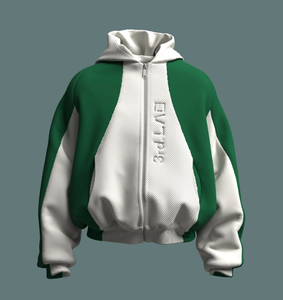 Prix de gros de haute qualité nouvelle mode 2024 280 Gsm coton sergé à la mode vert hommes sweat à capuche zippé imprimé et coupe décontractée - Product Image 1