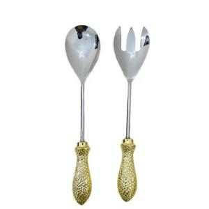 Juego de servidores de ensalada de acero inoxidable pulido con mango de diseño, juego de cubiertos de alta gama para cocina moderna - Product Image 5