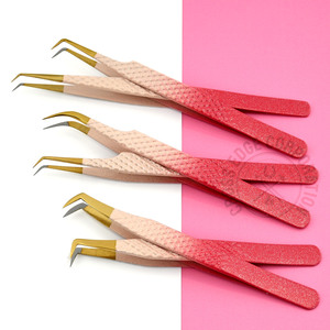 Nuevas Pinzas para Extensión de Pestañas con Punta de Fibra y Agarre de Diamante 35, Pinzas Ligeras de Aislamiento de Acero Inoxidable Antideslizantes, Herramienta para Pestañas - Product Image 1